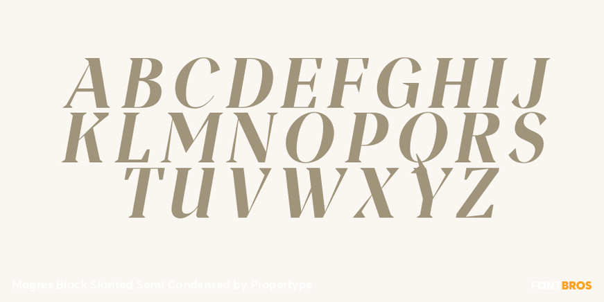 Magres Black Slanted Semi Condensed Font Poster #2