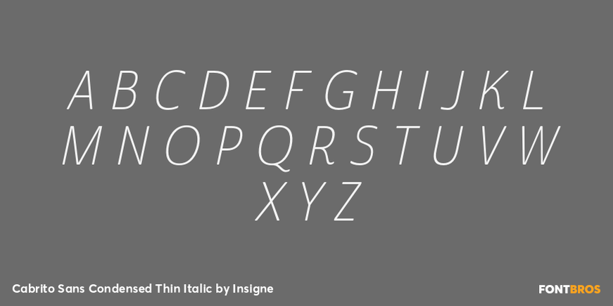 Cabrito Sans Condensed Thin Italic Font Poster #2