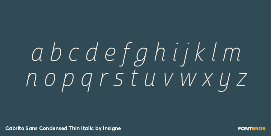 Cabrito Sans Condensed Thin Italic Font Poster #3