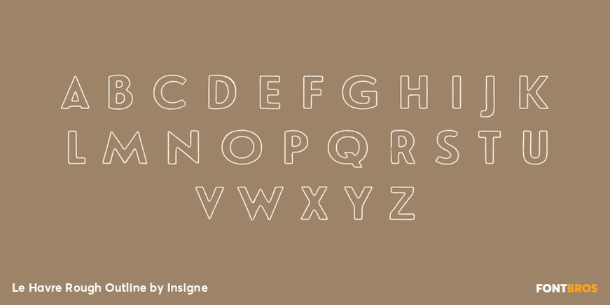 Le Havre Rough Outline Font Poster #3