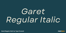 Garet Regular Italic Thumbnail #1