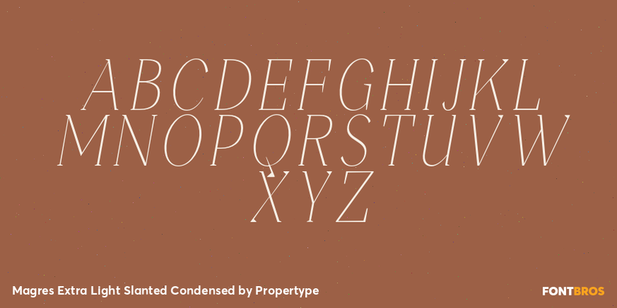 Magres Extra Light Slanted Condensed Font Poster #2