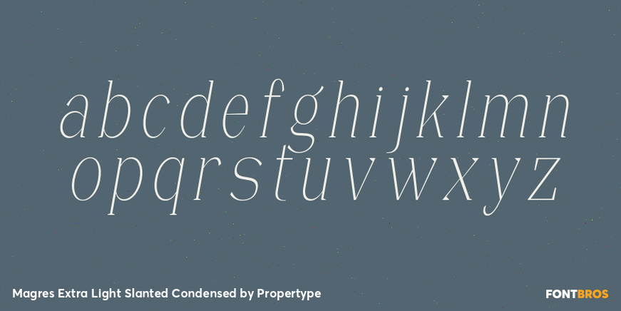 Magres Extra Light Slanted Condensed Font Poster #3