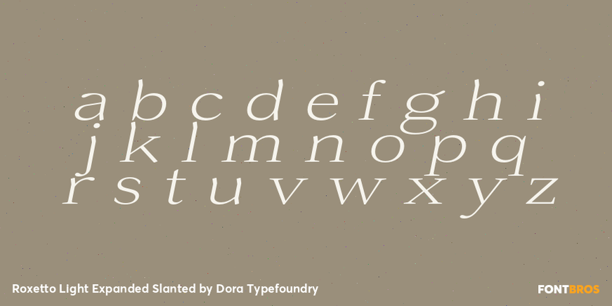 Roxetto Light Expanded Slanted Font Poster #3