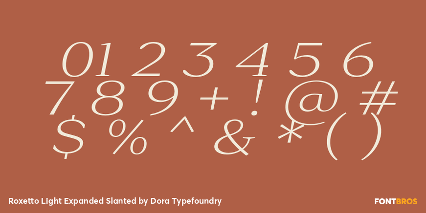Roxetto Light Expanded Slanted Font Poster #4