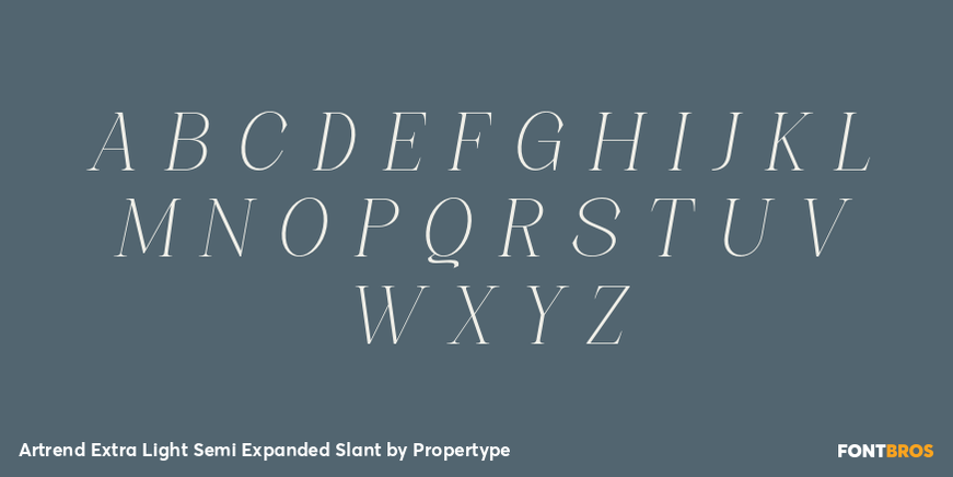 Artrend Extra Light Semi Expanded Slant Font Poster #2