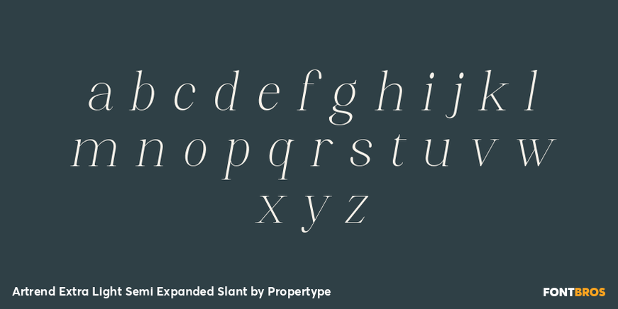 Artrend Extra Light Semi Expanded Slant Font Poster #3