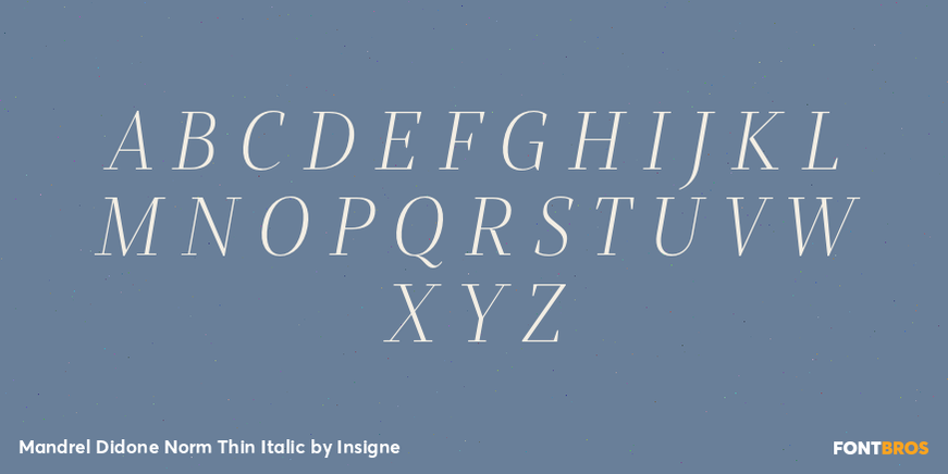 Mandrel Didone Norm Thin Italic Font Poster #2