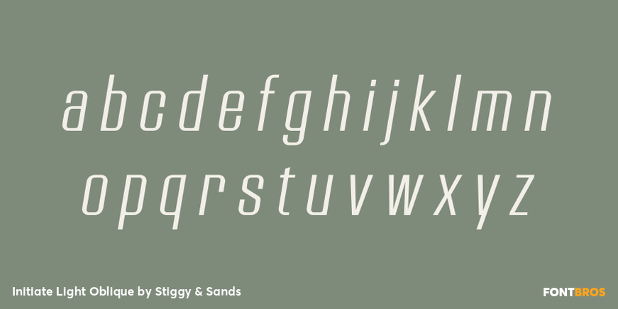 Initiate Light Oblique Font Poster #3