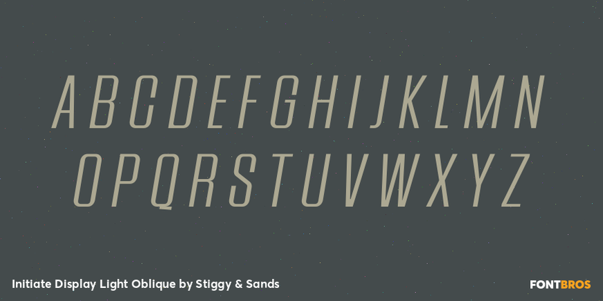 Initiate Display Light Oblique Font Poster #2