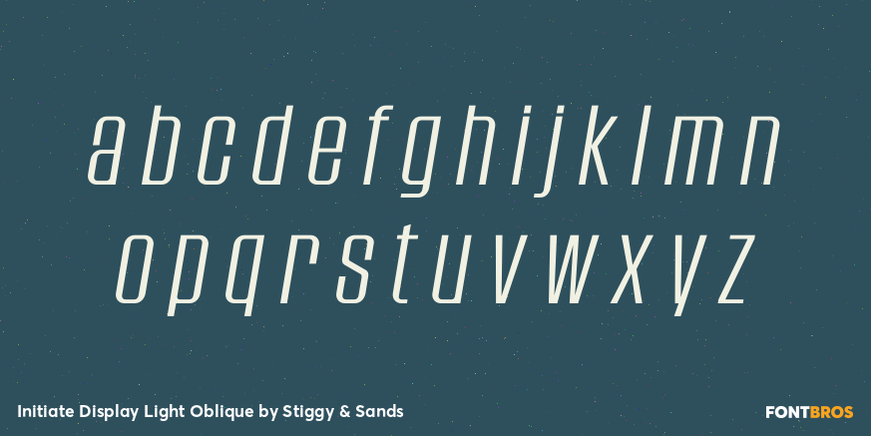 Initiate Display Light Oblique Font Poster #3