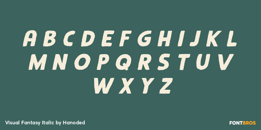 Visual Fantasy Italic Font Poster #3