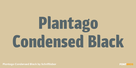 Plantago Condensed Black Thumbnail #1