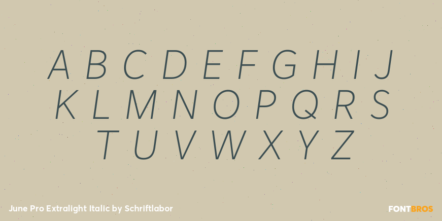 June Pro Extralight Italic Font Poster #2