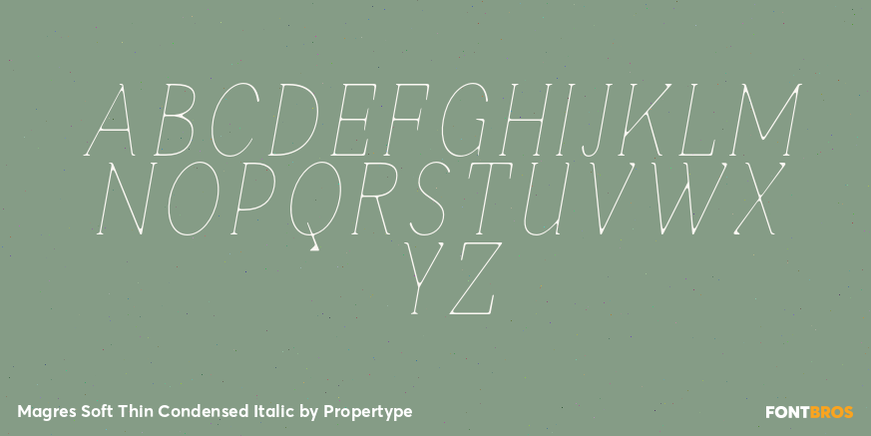 Magres Soft Thin Condensed Italic Font Poster #2