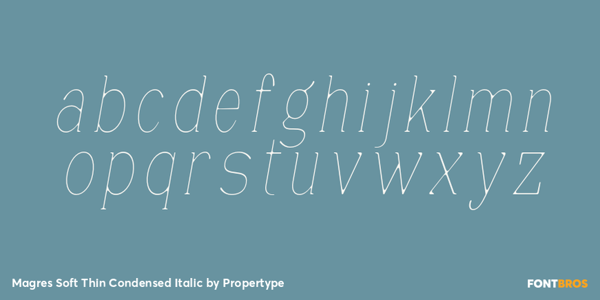 Magres Soft Thin Condensed Italic Font Poster #3