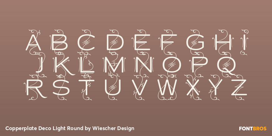 Copperplate Deco Light Round Font Poster #2