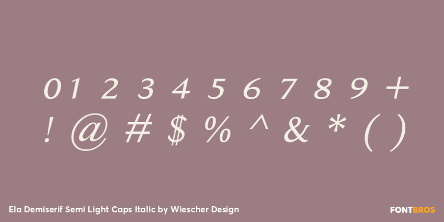 Ela Demiserif Semi Light Caps Italic Font Poster #4