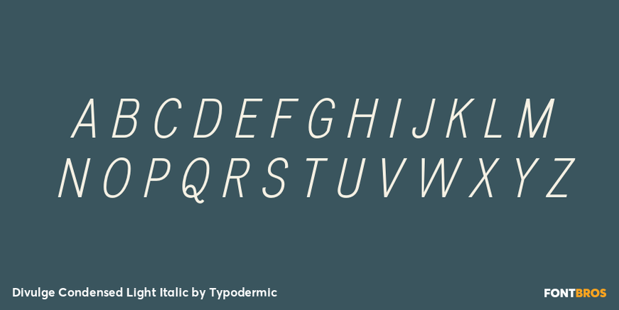 Divulge Condensed Light Italic Font Poster #2