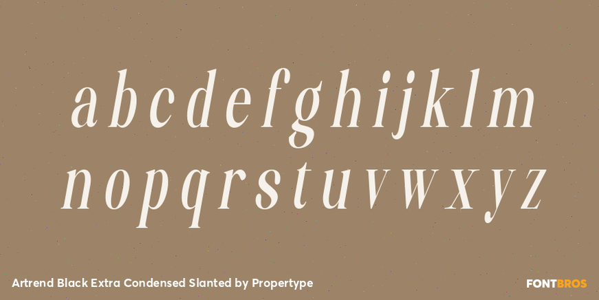Artrend Black Extra Condensed Slanted Font Poster #3