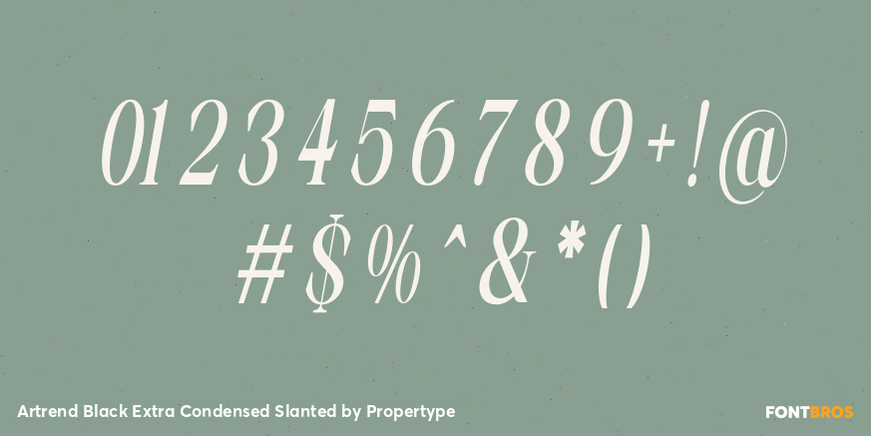 Artrend Black Extra Condensed Slanted Font Poster #4