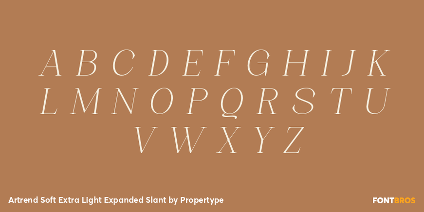 Artrend Soft Extra Light Expanded Slant Font Poster #2