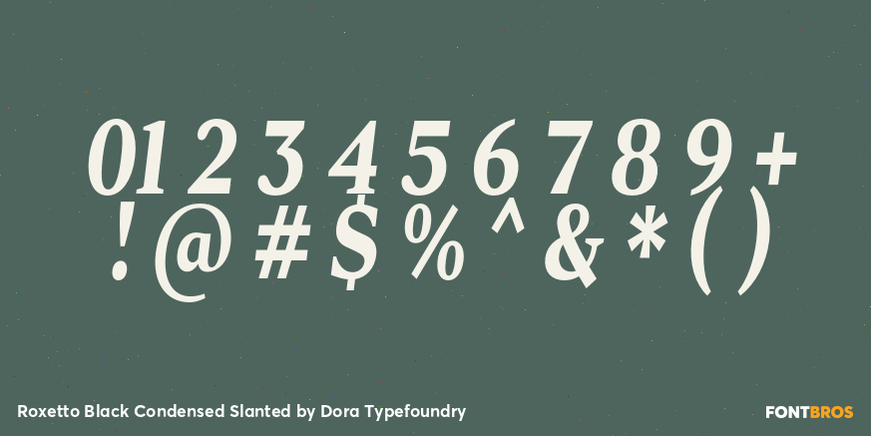 Roxetto Black Condensed Slanted Font Poster #4