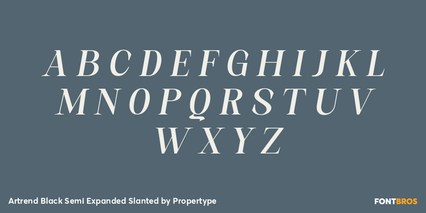 Artrend Black Semi Expanded Slanted Font Poster #2