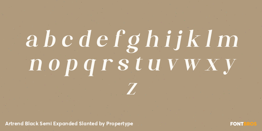 Artrend Black Semi Expanded Slanted Font Poster #3