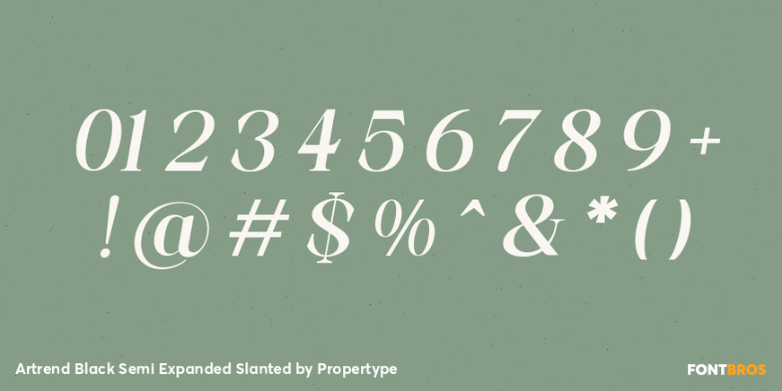 Artrend Black Semi Expanded Slanted Font Poster #4