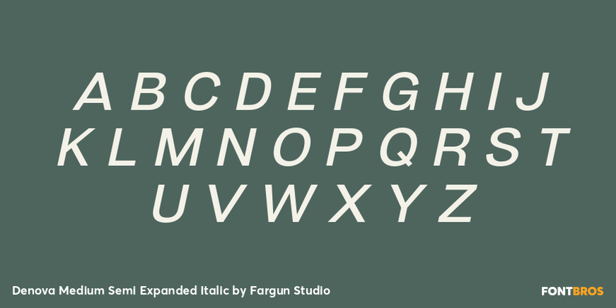 Denova Medium Semi Expanded Italic Font Poster #2