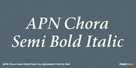APN Chora Semi Bold Italic Thumbnail #1