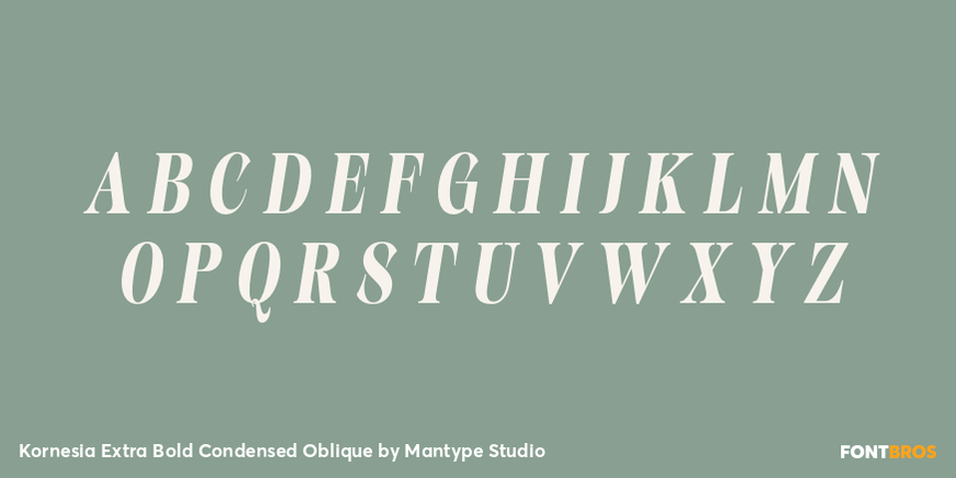 Kornesia Extra Bold Condensed Oblique Font Poster #2