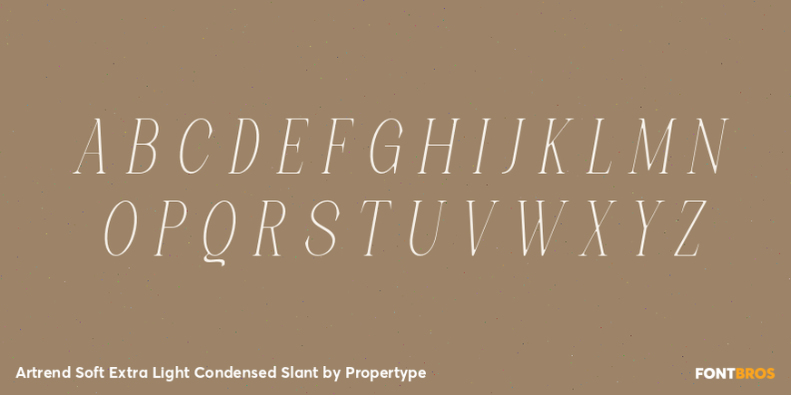 Artrend Soft Extra Light Condensed Slant Font Poster #2
