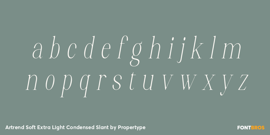 Artrend Soft Extra Light Condensed Slant Font Poster #3
