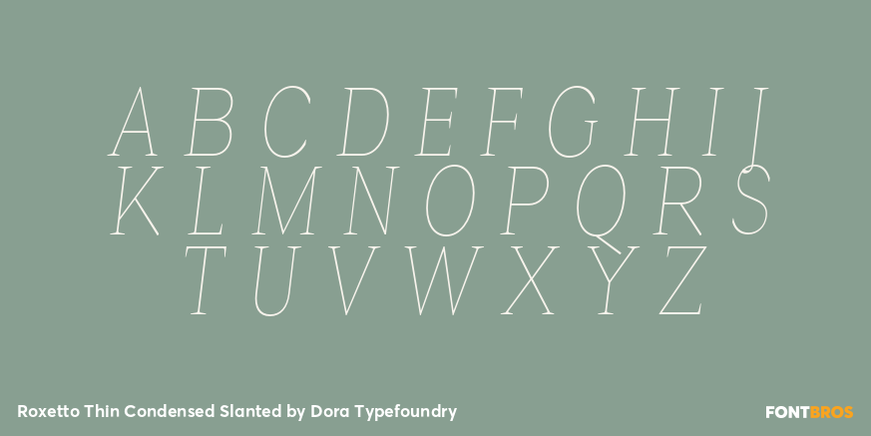 Roxetto Thin Condensed Slanted Font Poster #2