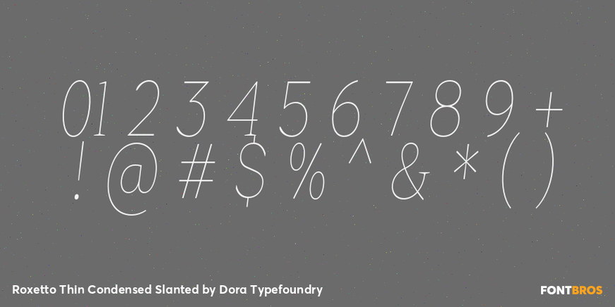 Roxetto Thin Condensed Slanted Font Poster #4