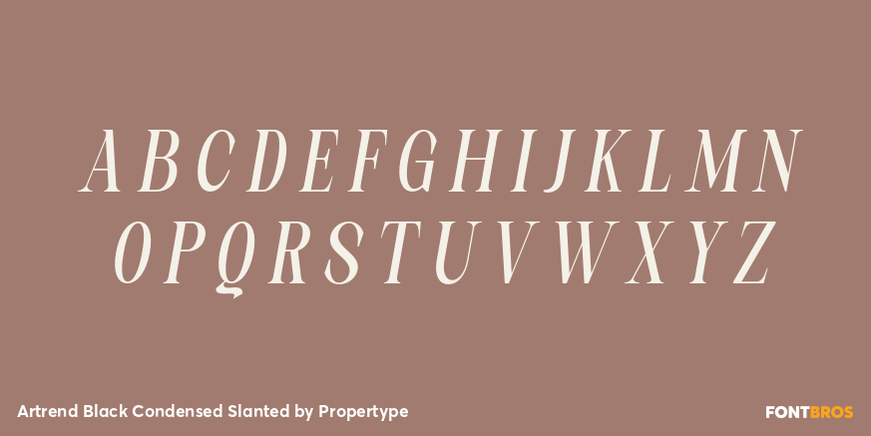 Artrend Black Condensed Slanted Font Poster #2