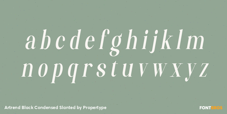 Artrend Black Condensed Slanted Font Poster #3