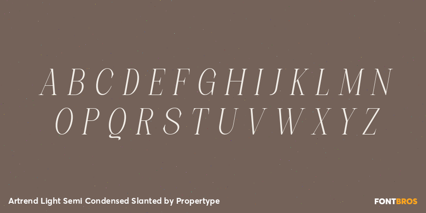 Artrend Light Semi Condensed Slanted Font Poster #2