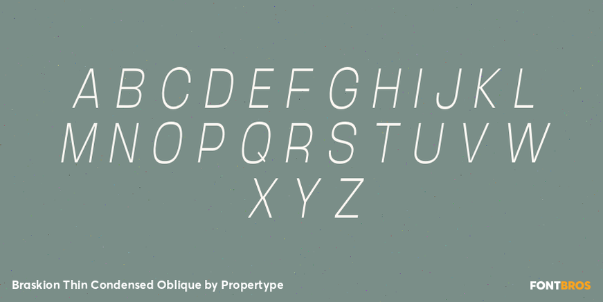 Braskion Thin Condensed Oblique Font Poster #2