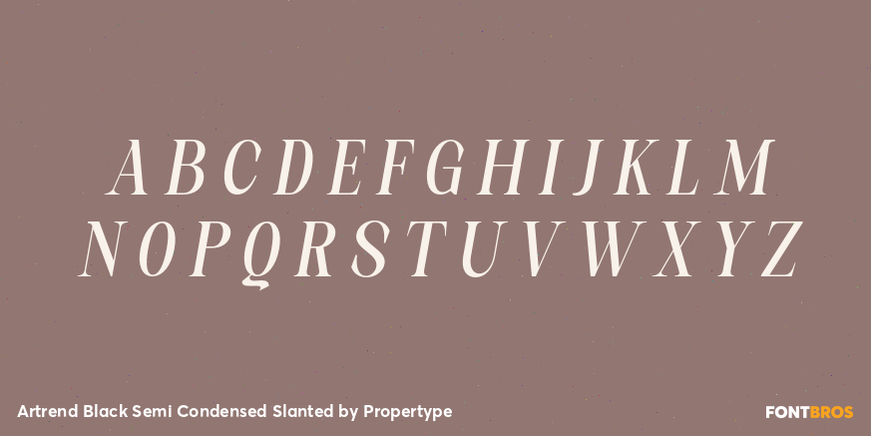 Artrend Black Semi Condensed Slanted Font Poster #2