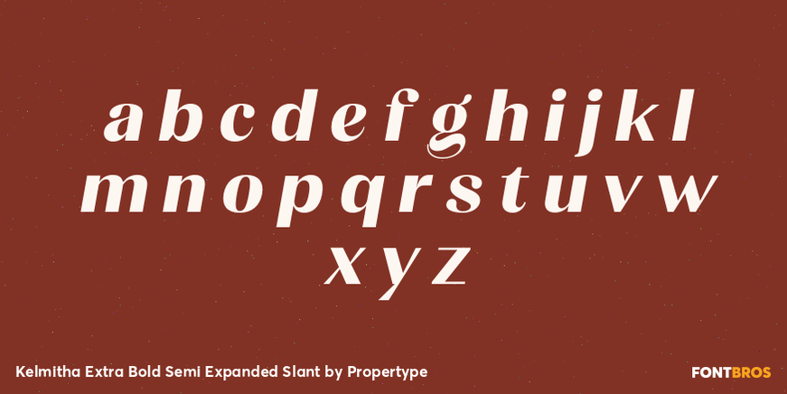 Kelmitha Extra Bold Semi Expanded Slant Font Poster #3