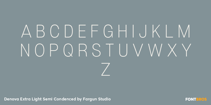 Denova Extra Light Semi Condenced Font Poster #2