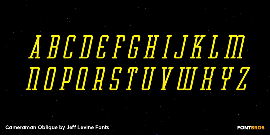 Cameraman Oblique Font Poster #2