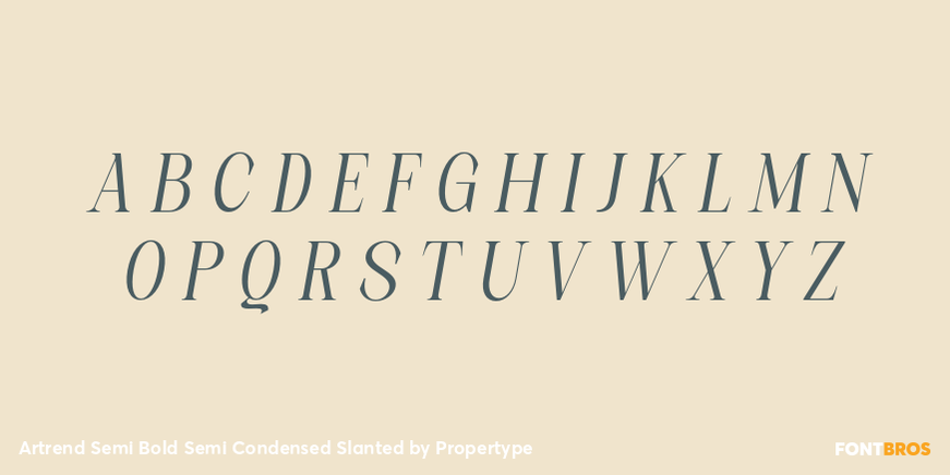 Artrend Semi Bold Semi Condensed Slanted Font Poster #2