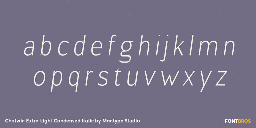 Chatwin Extra Light Condensed Italic Font Poster #3