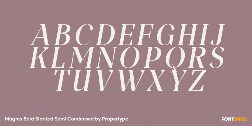 Magres Bold Slanted Semi Condensed Font Poster #2