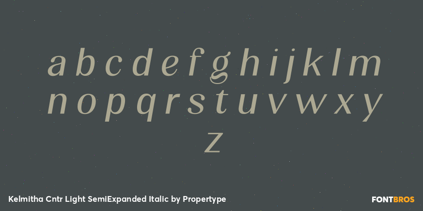 Kelmitha Contrast Light Semi Expanded Italic Font Poster #3
