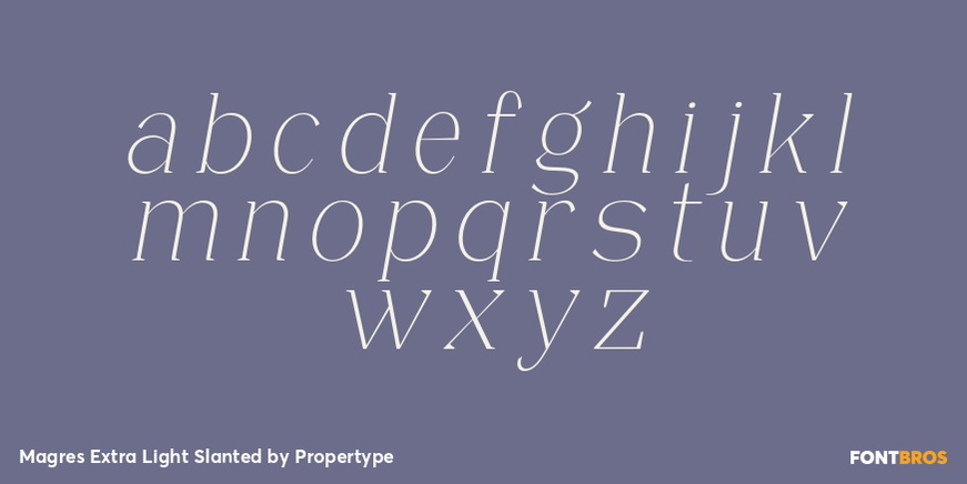 Magres Extra Light Slanted Font Poster #3